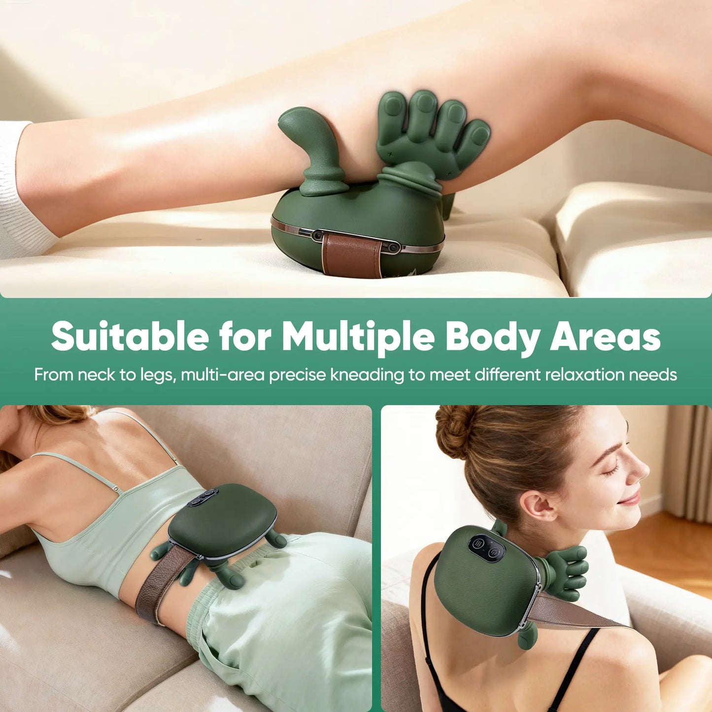 Electric 3D Kneading Neck & Shoulder Massager, Heat, Wireless, Portable, Deep Tissue Pain Relief (2026 Upgrade)