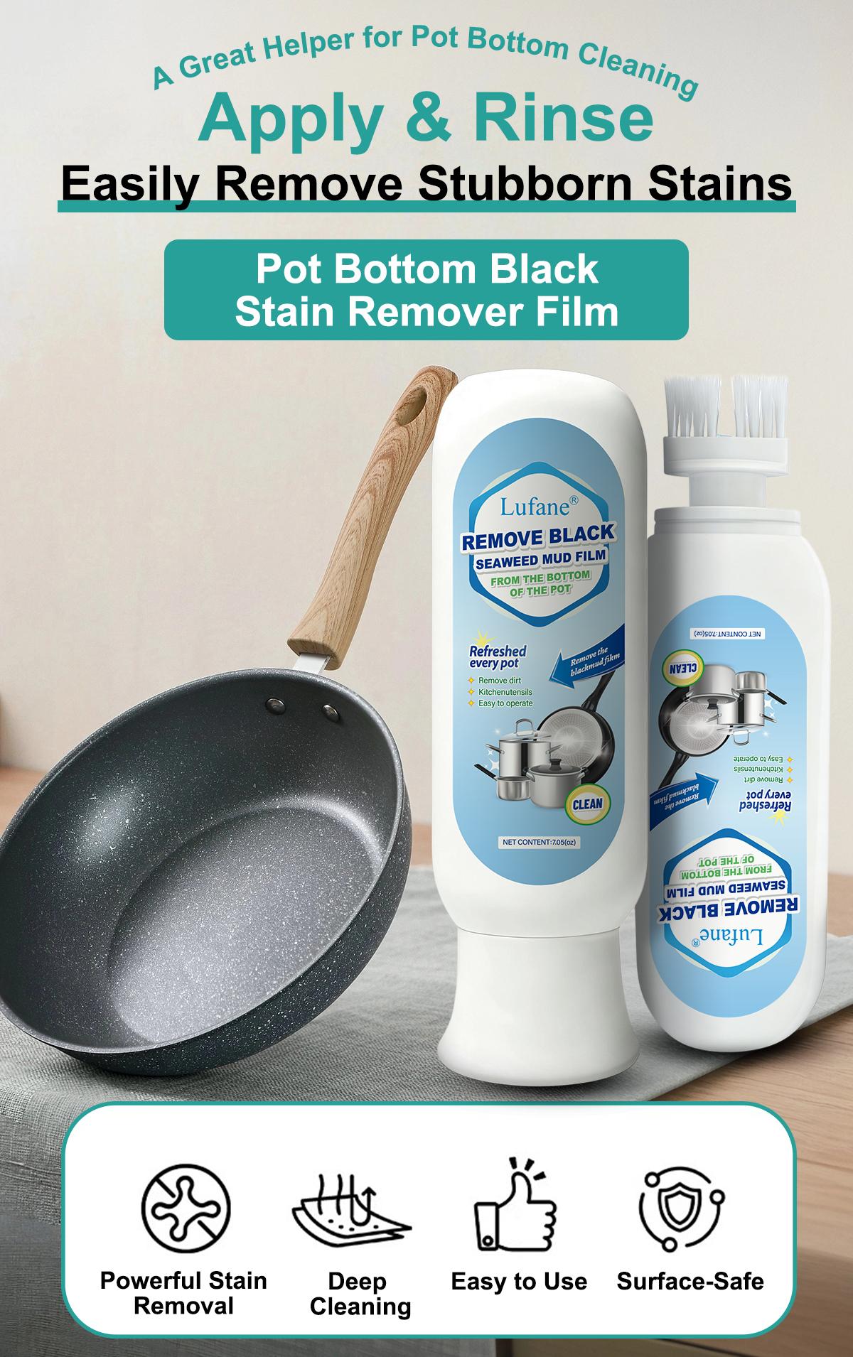 Pot Bottom Black Stain Remover Seaweed Mud Mask Stain Remover Stainless Steel Stain Remover Kitchen Heavy Grease Remover Powerful Grease and Grime Cleaner Blackened Residue Remover