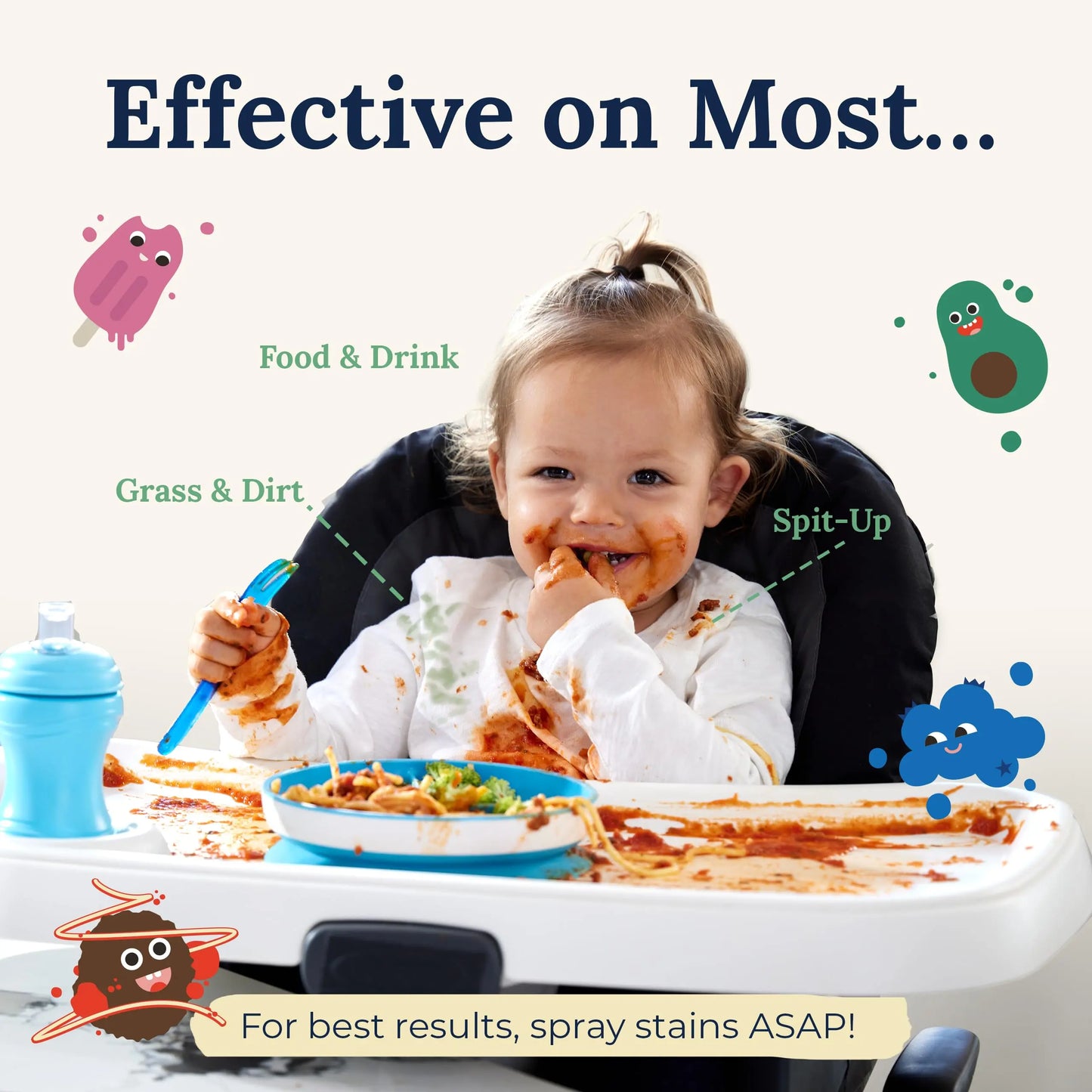 Miss Mouth's Messy Eater Stain Treater - 16oz - Newborn & Baby Essentials - No Dry Cleaning Food, Grease, Coffee Off Laundry, Underwear, Fabric