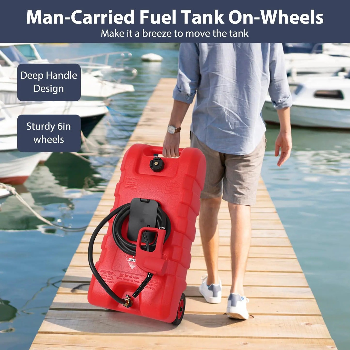 GARVEE 15 Gal Portable Fuel Caddy w/ Pump & 10ft Hose ⛽