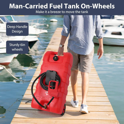 GARVEE 15 Gal Portable Fuel Caddy w/ Pump & 10ft Hose ⛽